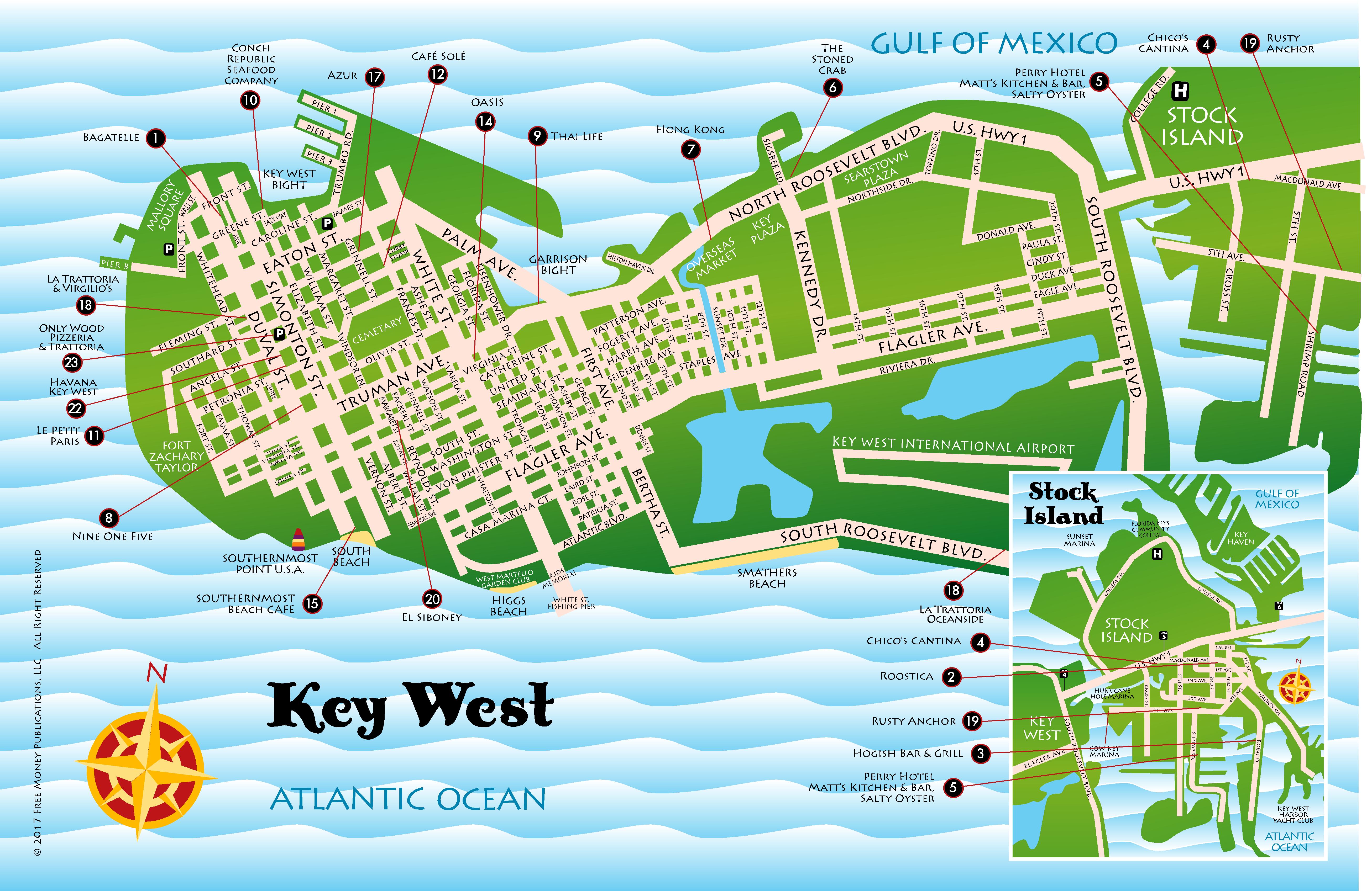 Maps, Key West / Florida Keys – Best Key West Restaurant Menus – Key