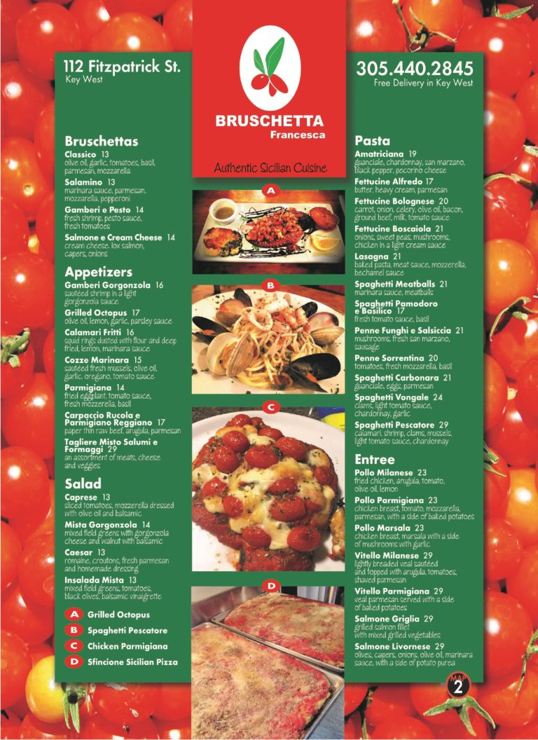 Bruschetta Francesca Sicilian Restaurant, Key West Best